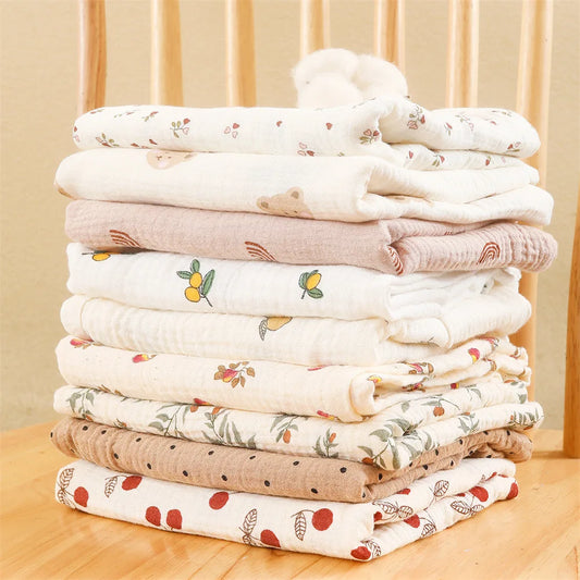 80X65cm Muslin Squares Baby Swaddle Blanket Newborn Diaper Bedding Cotton Stroller Blankets Babies Accessories Infant Nap Cover